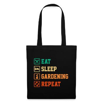 Eat Sleep Gardening Repeat Garden Gardener Horticu - Stoffbeutel - Schwarz - Vorne