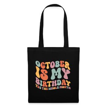 Anniversaire d’octobre - Sac en tissu - noir - Devant