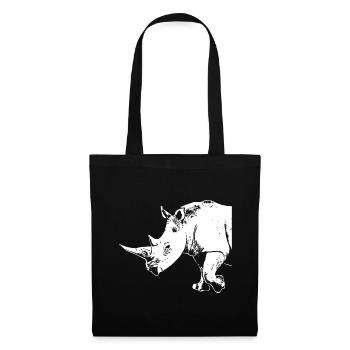 Rhino - Nashorn - Stoffbeutel - Schwarz - Vorne
