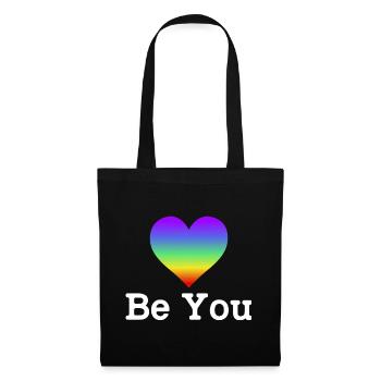 Be You Gay Pride Lgbtq Rainbow Transgender Bisexua - Stoffbeutel - Schwarz - Vorne