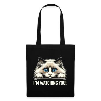 Ich beobachte dich Ragdoll Katze Liebhaber Ragdolls Katzen - Stoffbeutel - Schwarz - Vorne