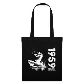 65ème Anniversaire Pêcheur Pêche 1959 Millésime 1959 - Sac en tissu - noir - Devant