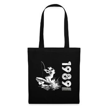 35ème Anniversaire Pêcheur Pêche 1989 Millésime 1989 - Sac en tissu - noir - Devant