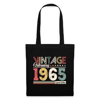 60. Geburtstag Geschenk Mann Original Februar 1965 - Stoffbeutel - Schwarz - Vorne