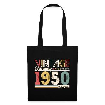 75ème anniversaire cadeau mari Original février 1950 - Sac en tissu - noir - Devant