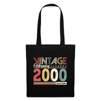 25ème anniversaire cadeau mari Original février 2000 - Sac en tissu - noir - Devant
