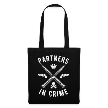 Partners In Crime Beste Freunde Freundinnen Paare - Stoffbeutel - Schwarz - Vorne