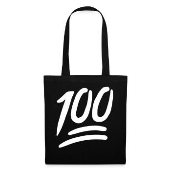 Emoji 100 Croquis blanc - Sac en tissu - noir - Devant