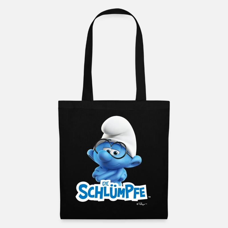 Die Schlümpfe Schlaubi Schlumpf Logo - Stoffbeutel - Schwarz