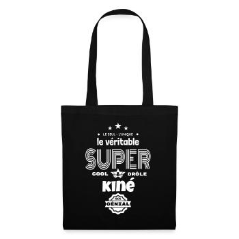 super kiné 100% génial humour - Sac en tissu - noir - Devant