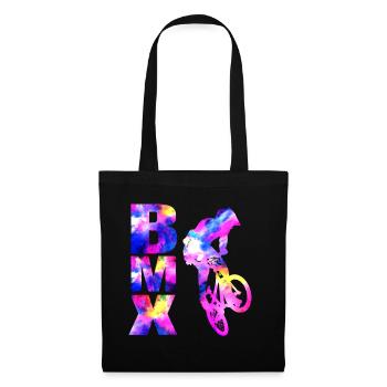 bmx bike rider freestyle design - Sac en tissu - noir - Devant
