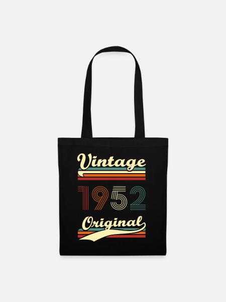 Vintage 1952 original 70 years anniversary - Tote Bag - black