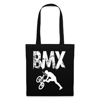 BMX Rennrad Radfahrer Trick - Stoffbeutel - Schwarz - Vorne