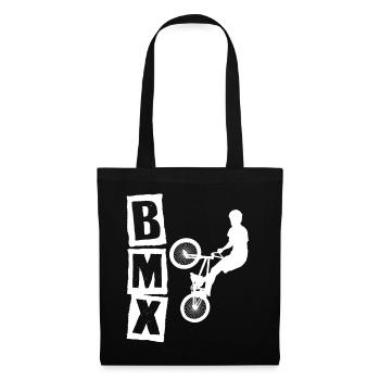 BMX Rennrad Radfahrer Trick - Stoffbeutel - Schwarz - Vorne
