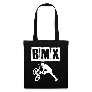 BMX Rennrad Radfahrer Trick - Stoffbeutel - Schwarz - Vorne
