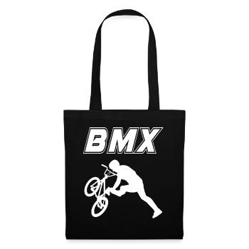 BMX Rennrad Radfahrer Trick - Stoffbeutel - Schwarz - Vorne