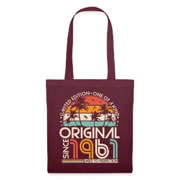 Original 1961 Vintage Anniversaire Rétro - Sac en tissu - bordeaux - Devant