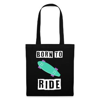 born to ride skateboard skate rider - Tote Bag - black - Front