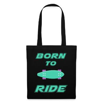 né pour rouler born to ride skateboard skate - Sac en tissu - noir - Devant