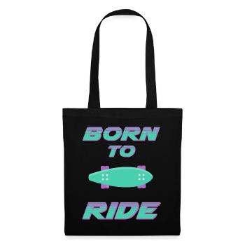 né pour rouler born to ride skateboard skate - Sac en tissu - noir - Devant