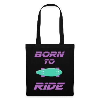 né pour rouler born to ride skateboard skate - Sac en tissu - noir - Devant
