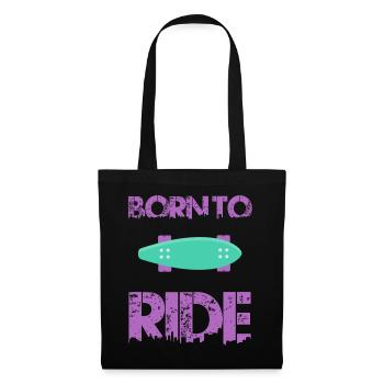 born to ride skateboard skate rider - Tote Bag - black - Front
