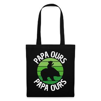 Papa ours - Stoffbeutel - Schwarz - Vorne