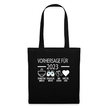 Vorhersage 2023 Werdender Papa Werdende Mama - Stoffbeutel - Schwarz - Vorne