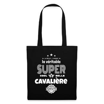 super cavalière 100% parfaite humour - Sac en tissu - noir - Devant