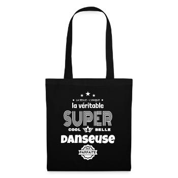 super danseuse 100% parfaite humour - Sac en tissu - noir - Devant
