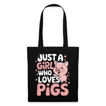 Animal cochon - Sac en tissu - noir - Devant