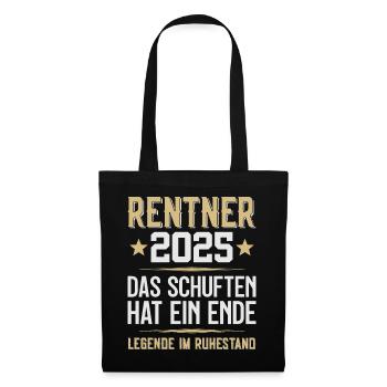 LEGENDE IM RUHESTAND RENTE RENTNER 2025 - Stoffbeutel - Schwarz - Vorne
