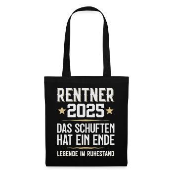 LEGENDE IM RUHESTAND 2025 RENTNER 2025 - Stoffbeutel - Schwarz - Vorne