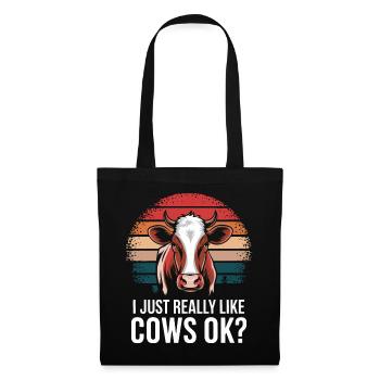 Éleveur de vaches Ferme Éleveur de vaches - Sac en tissu - noir - Devant