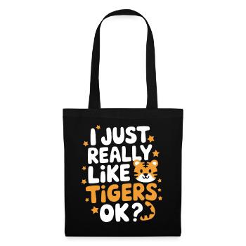 Tiger Animal Zoo Wild Animal - Tote Bag - black - Front