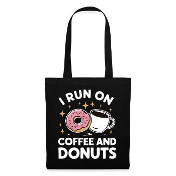 Donut Donuts Süßigkeiten Bagel - Stoffbeutel - Schwarz - Vorne