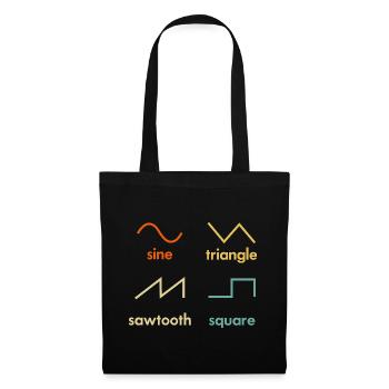 Sine Triangle Sawtooth square Synthesizer Music - Tote Bag - black - Front