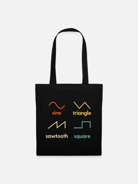 Sine Triangle Sawtooth square Synthétiseur musique - Sac en tissu - noir