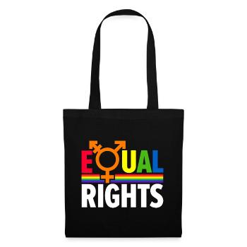 Equal Rights Gay Pride Rainbow Bisexual Love Lgbtq - Stoffbeutel - Schwarz - Vorne