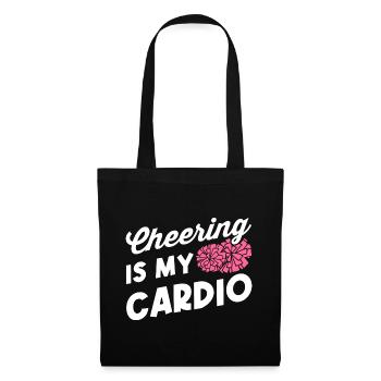 Cheering Is My Cardio Cheerleading Cheerleader Gym - Stoffbeutel - Schwarz - Vorne
