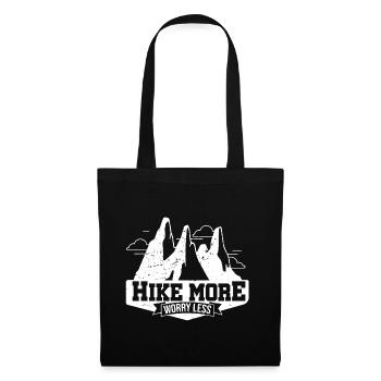 Hike More Worry Less Hiking Trekking Hiker Nature - Stoffbeutel - Schwarz - Vorne