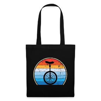Einrad Retro Einradfahren Zirkus - Stoffbeutel - Schwarz - Vorne