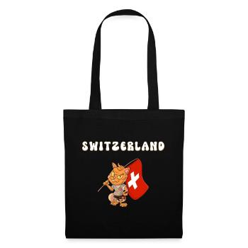 Schweizer Katze - Stoffbeutel - Schwarz - Vorne