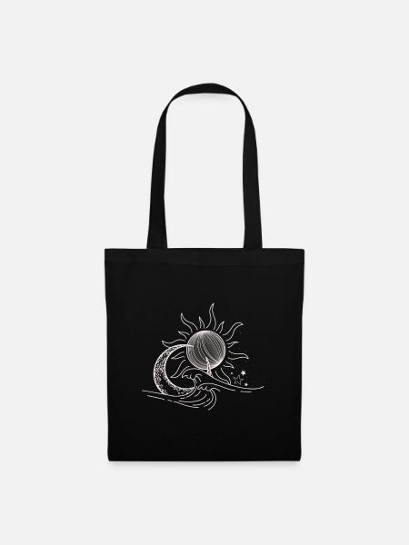Moon Sun Stars Environmental Protection Nature Tides - Tote Bag - black