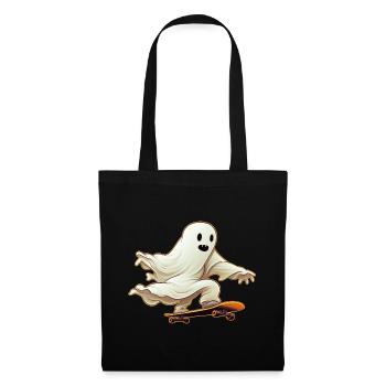 Funny Cartoon Comic style Ghost on his Skateboard - Tote Bag - black - Front