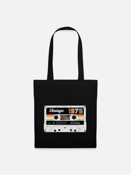 Vintage Kassette 1975 Retro Classic Geburtstag - Stoffbeutel - Schwarz