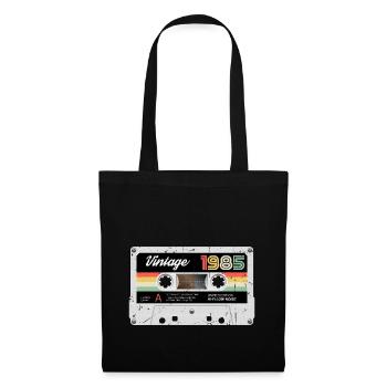Vintage Cassette 1985 Retro Classic Birthday - Tote Bag - black - Front