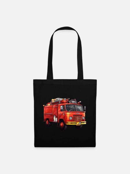 Feuerwehr Oldtimer - Stoffbeutel - Schwarz