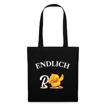 Endlich Rente Humor Ente Geschenk - Stoffbeutel - Schwarz - Vorne