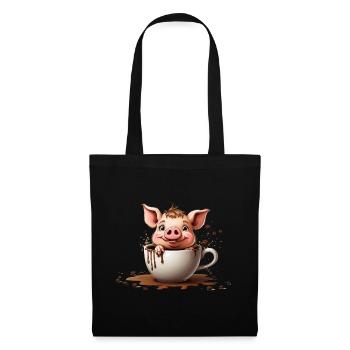 SCHWEINE BAUERN SCHWEIN KAFFEE - Stoffbeutel - Schwarz - Vorne
